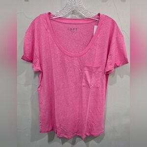 LOFT Shirttail Linen Pocket Tee